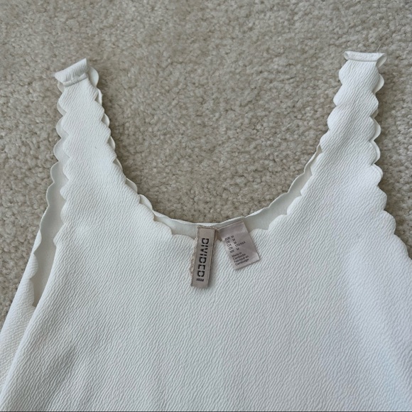 H&M White Scallop Dress M - Picture 3 of 5
